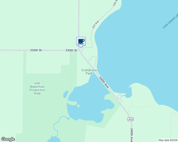 map of restaurants, bars, coffee shops, grocery stores, and more near 3325 340th Avenue in Ruthven