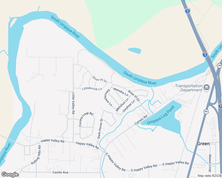 map of restaurants, bars, coffee shops, grocery stores, and more near 191 Nestucca Lane in Roseburg
