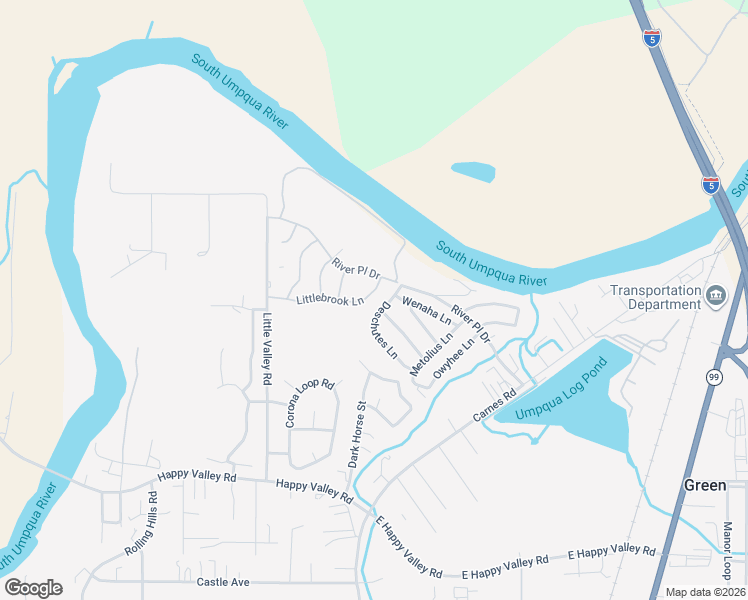 map of restaurants, bars, coffee shops, grocery stores, and more near 153 Deschutes Lane in Roseburg