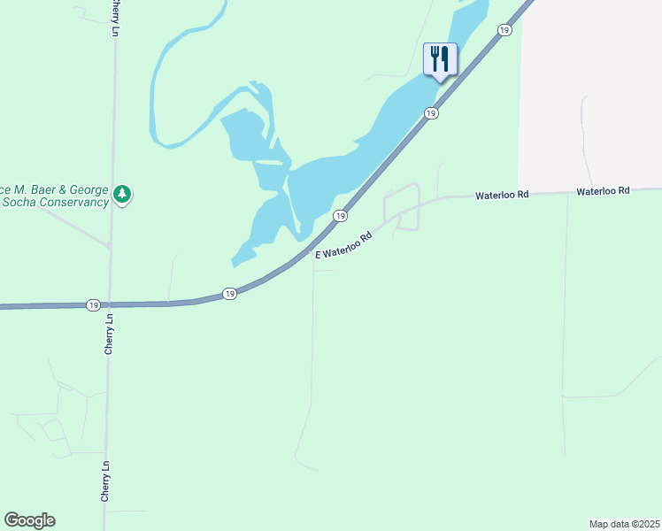 map of restaurants, bars, coffee shops, grocery stores, and more near 125 East Waterloo Road in Waterloo