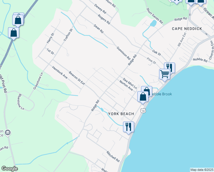 map of restaurants, bars, coffee shops, grocery stores, and more near 26 Skylark Lane in York