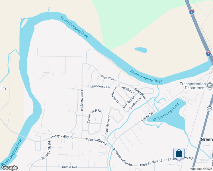 map of restaurants, bars, coffee shops, grocery stores, and more near 421 Jacob Hale Way in Roseburg