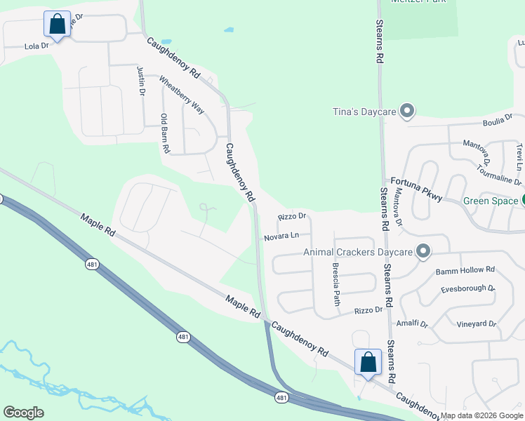 map of restaurants, bars, coffee shops, grocery stores, and more near 8198 Caughdenoy Road in Clay