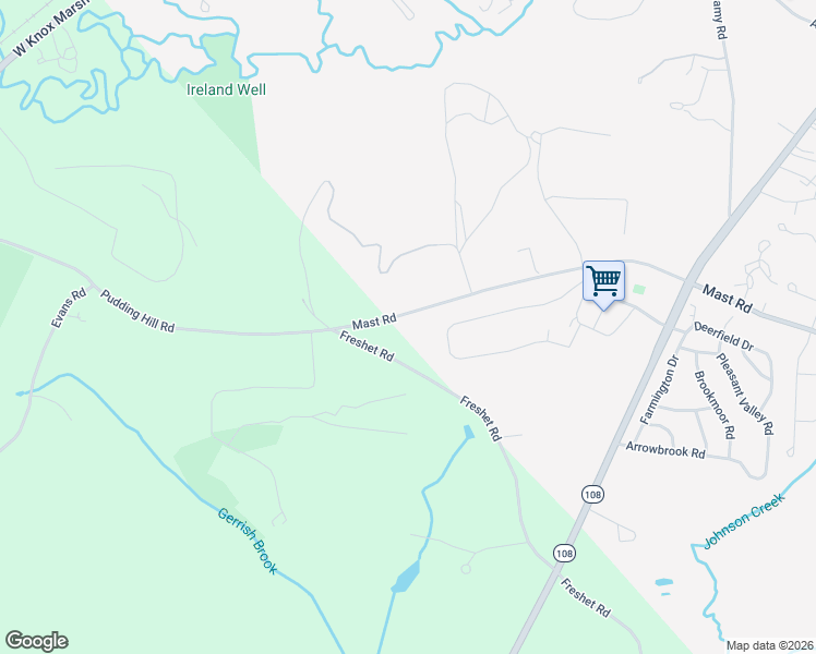 map of restaurants, bars, coffee shops, grocery stores, and more near 346 Mast Road in Dover