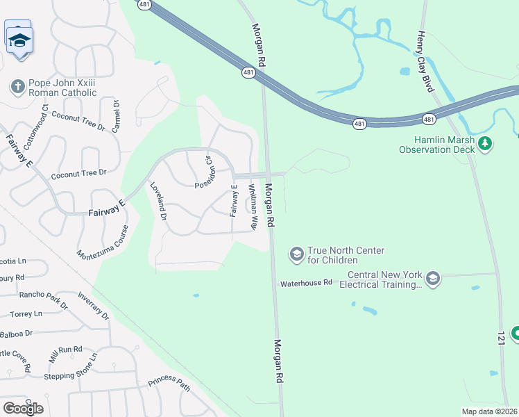 map of restaurants, bars, coffee shops, grocery stores, and more near 8194 Whitman Way in Liverpool