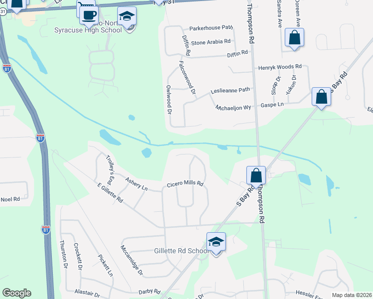 map of restaurants, bars, coffee shops, grocery stores, and more near 6107 Jemola Runne in Cicero