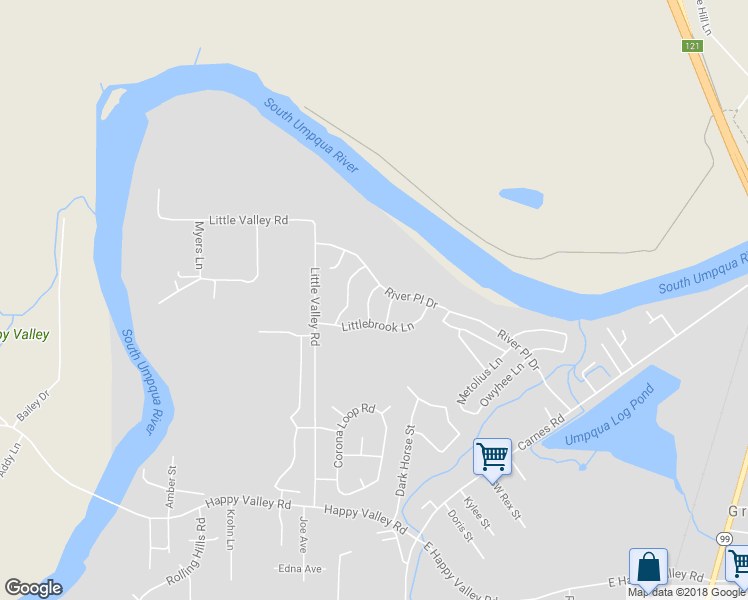 map of restaurants, bars, coffee shops, grocery stores, and more near 155 Jessica Lynn Lane in Roseburg