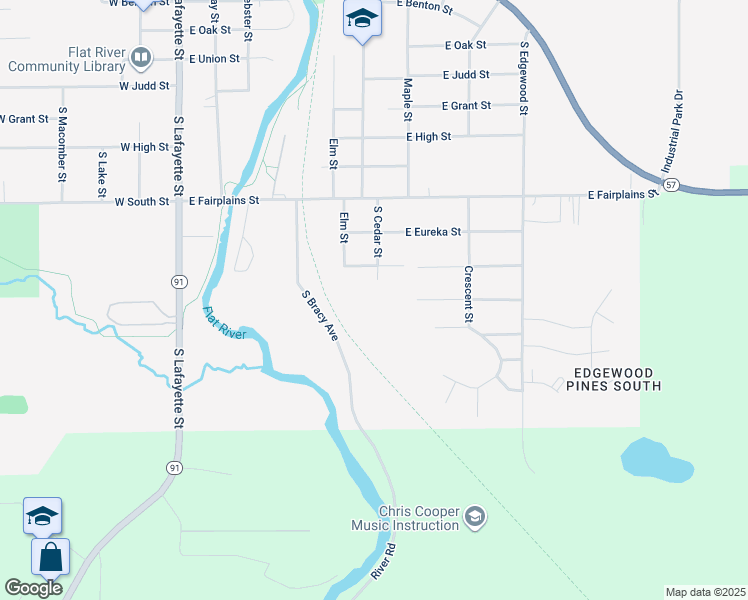 map of restaurants, bars, coffee shops, grocery stores, and more near 1201 South Cedar Street in Greenville