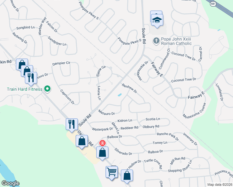 map of restaurants, bars, coffee shops, grocery stores, and more near 8198 Soule Road in Liverpool
