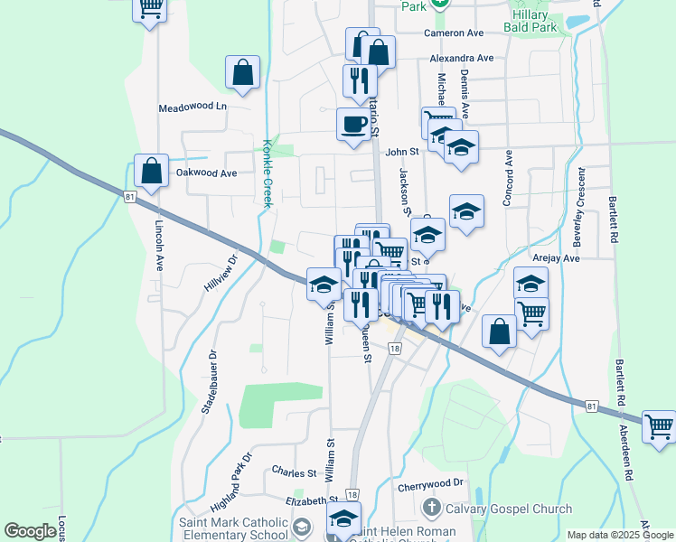 map of restaurants, bars, coffee shops, grocery stores, and more near 5014 Serena Drive in Lincoln