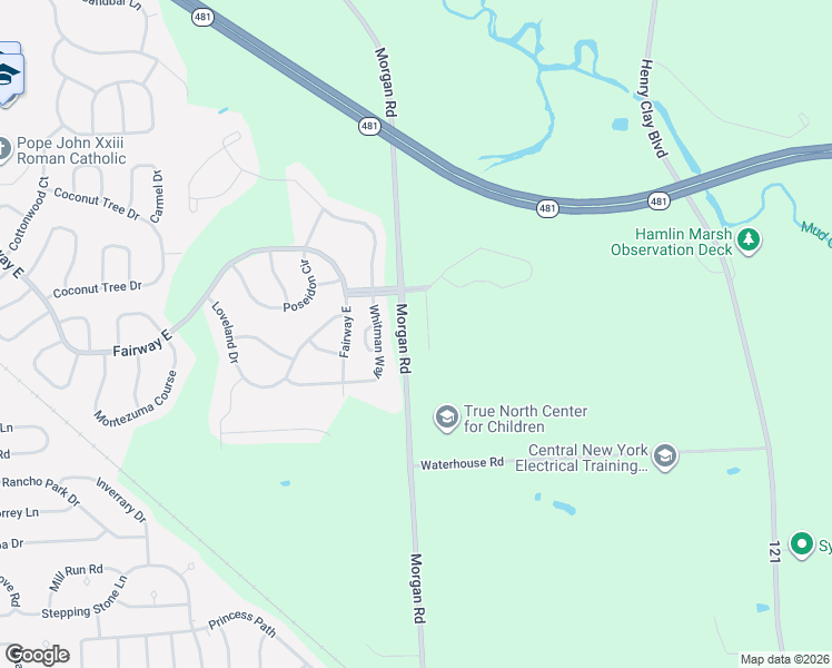 map of restaurants, bars, coffee shops, grocery stores, and more near 8194 Whitman Way in Liverpool