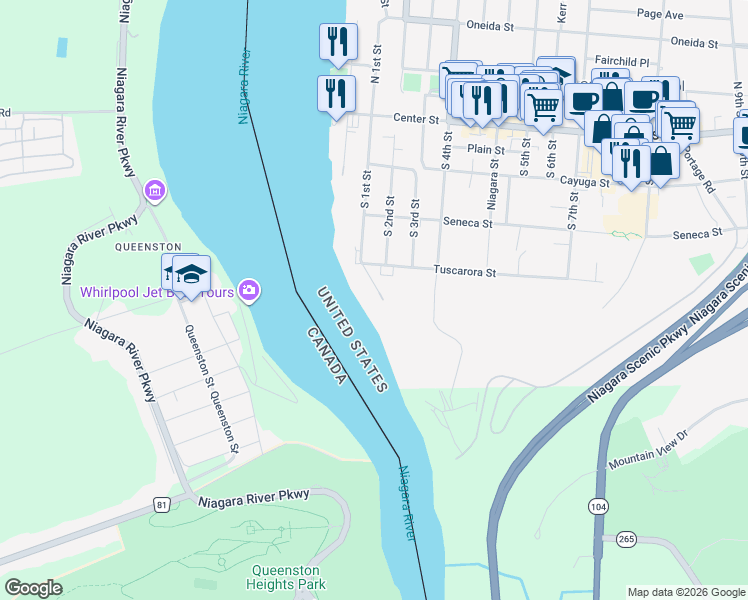 map of restaurants, bars, coffee shops, grocery stores, and more near 449 Guard Street in Lewiston