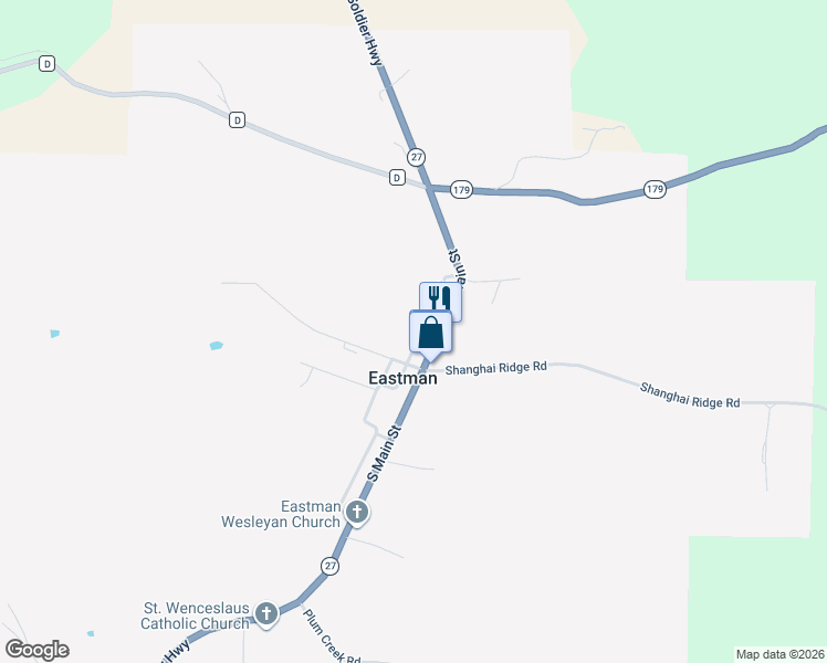 map of restaurants, bars, coffee shops, grocery stores, and more near in Eastman