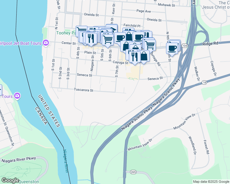 map of restaurants, bars, coffee shops, grocery stores, and more near 625 South 7th Street in Lewiston