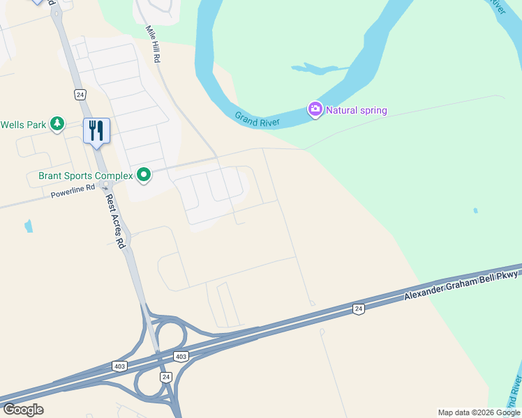 map of restaurants, bars, coffee shops, grocery stores, and more near 274 Pottruff Road in Brant