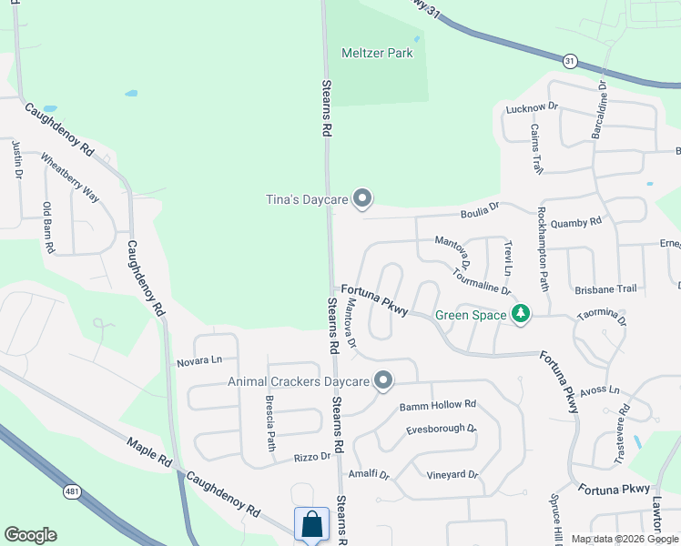 map of restaurants, bars, coffee shops, grocery stores, and more near 8228 Stearns Rd in Clay