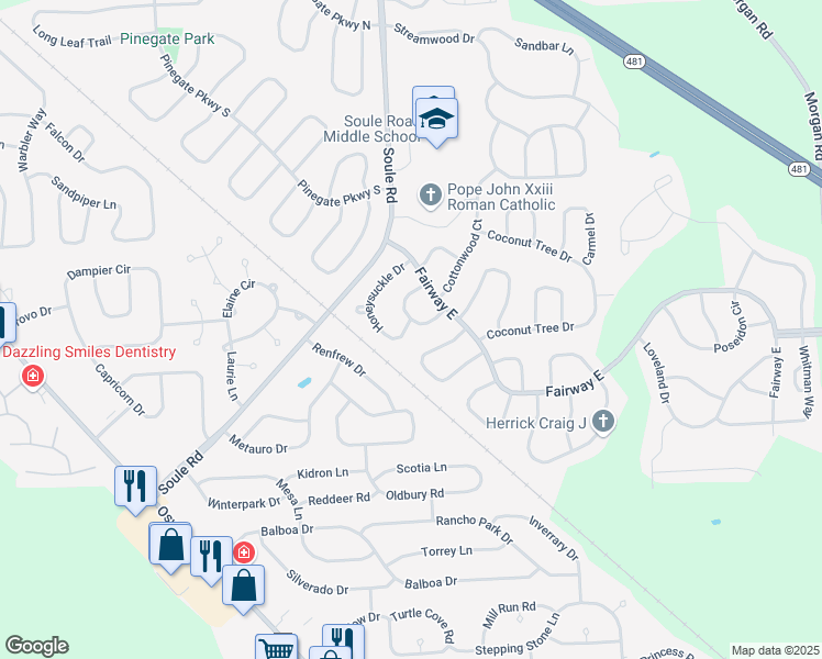 map of restaurants, bars, coffee shops, grocery stores, and more near 8218 Beehive Circle in Liverpool