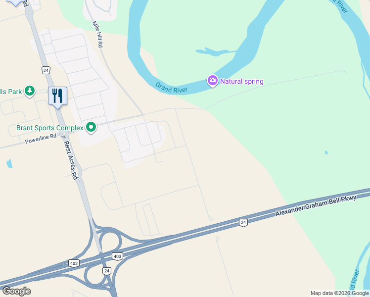 map of restaurants, bars, coffee shops, grocery stores, and more near 130 Hitchman Street in Brant