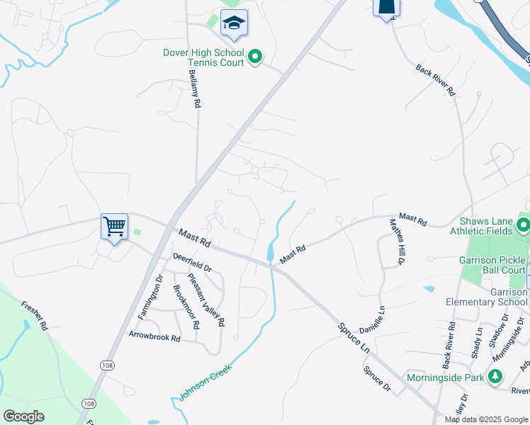 map of restaurants, bars, coffee shops, grocery stores, and more near 23 Corbin Drive in Dover