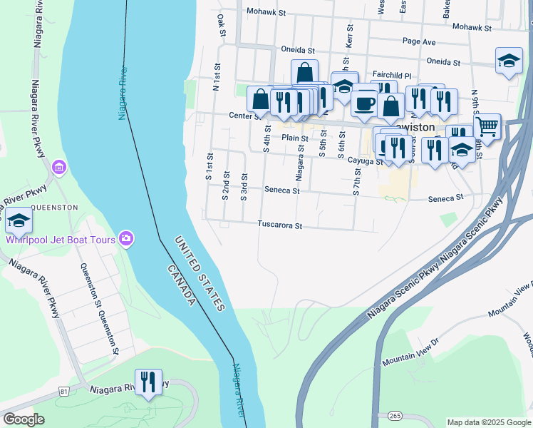 map of restaurants, bars, coffee shops, grocery stores, and more near 360 South 4th Street in Lewiston