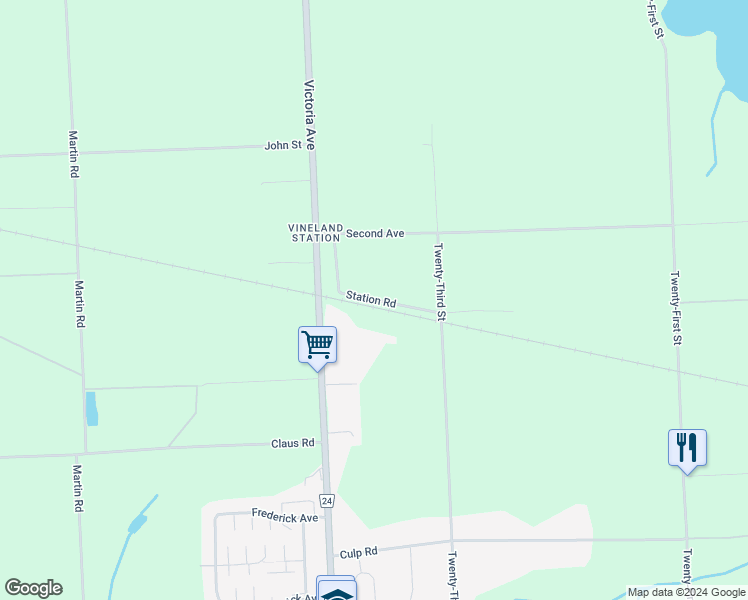 map of restaurants, bars, coffee shops, grocery stores, and more near Station Road in Lincoln