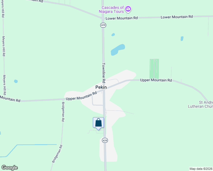 map of restaurants, bars, coffee shops, grocery stores, and more near 2959 Upper Mountain Road in Sanborn