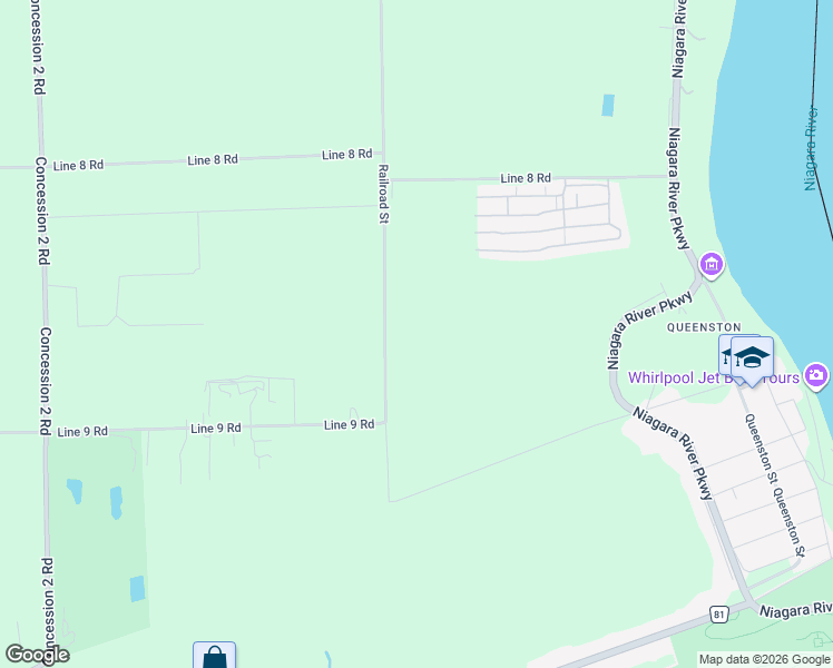 map of restaurants, bars, coffee shops, grocery stores, and more near 454 Concession 1 Road in Niagara-on-the-Lake