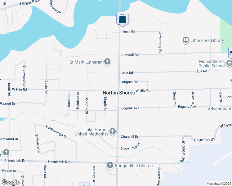 map of restaurants, bars, coffee shops, grocery stores, and more near 4613 Henry Street in Norton Shores