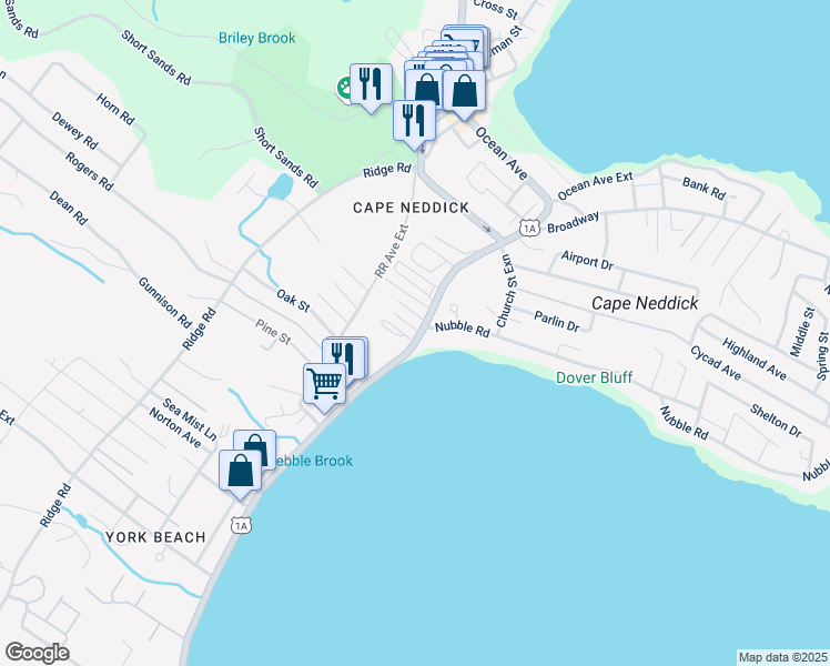 map of restaurants, bars, coffee shops, grocery stores, and more near 61 Long Beach Avenue in York