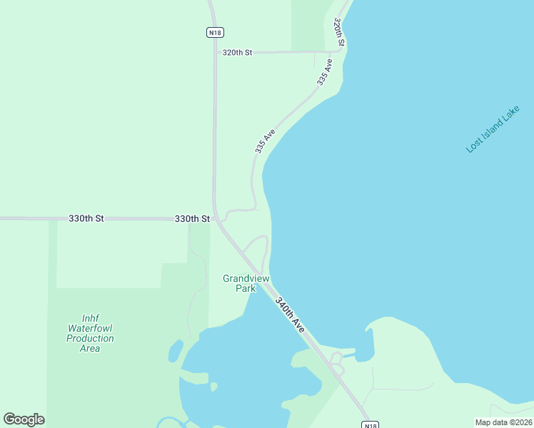 map of restaurants, bars, coffee shops, grocery stores, and more near 3286 335 Avenue in Ruthven