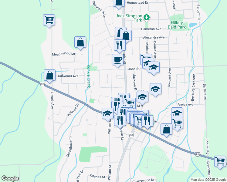 map of restaurants, bars, coffee shops, grocery stores, and more near 5029 Serena Drive in Lincoln