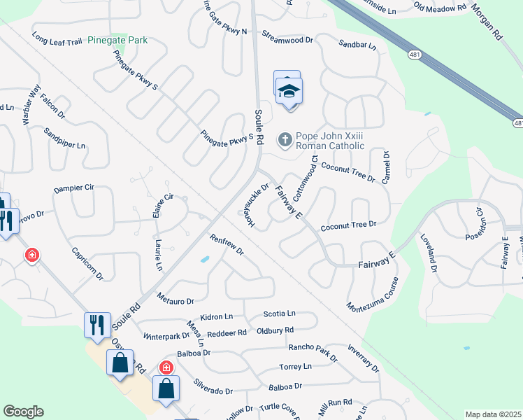 map of restaurants, bars, coffee shops, grocery stores, and more near 8218 Beehive Circle in Liverpool