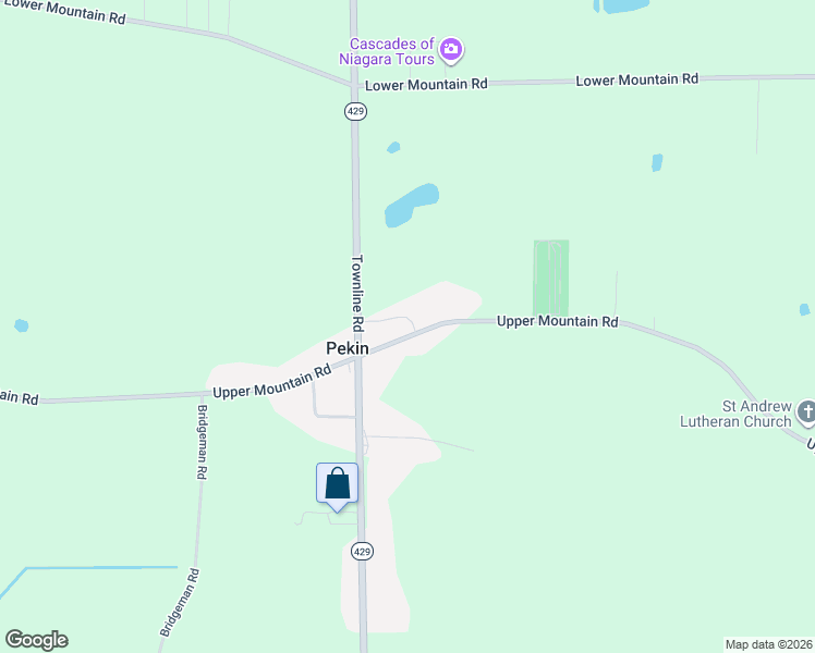 map of restaurants, bars, coffee shops, grocery stores, and more near 2982 Upper Mountain Road in Sanborn