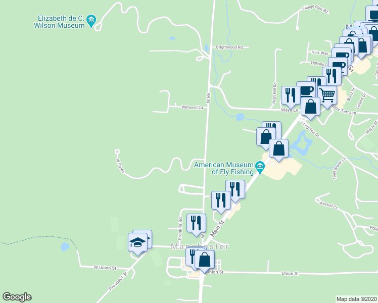 map of restaurants, bars, coffee shops, grocery stores, and more near 445 West Road in Manchester