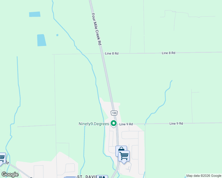 map of restaurants, bars, coffee shops, grocery stores, and more near 517 Four Mile Creek Road in Niagara-on-the-Lake