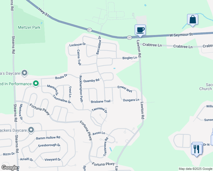 map of restaurants, bars, coffee shops, grocery stores, and more near 5471 Congleton Circle in Clay