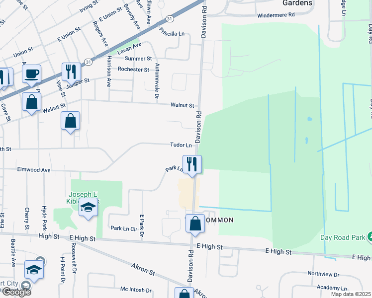 map of restaurants, bars, coffee shops, grocery stores, and more near 3 Tudor Lane in Lockport