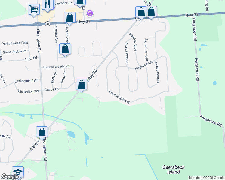map of restaurants, bars, coffee shops, grocery stores, and more near 6436 Electric Railway in Cicero