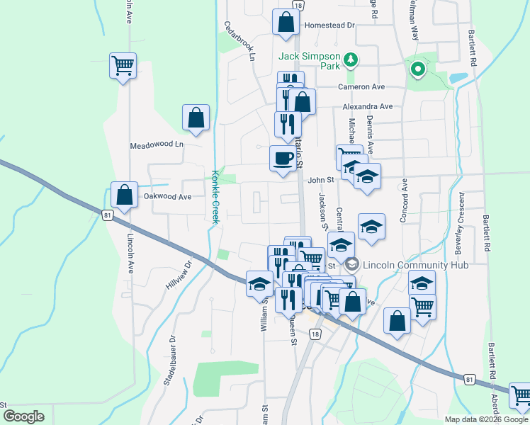 map of restaurants, bars, coffee shops, grocery stores, and more near 5042 Serena Drive in Lincoln