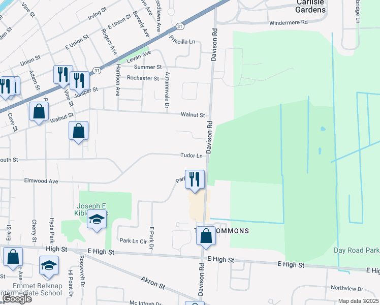 map of restaurants, bars, coffee shops, grocery stores, and more near 5 Tudor Lane in Lockport