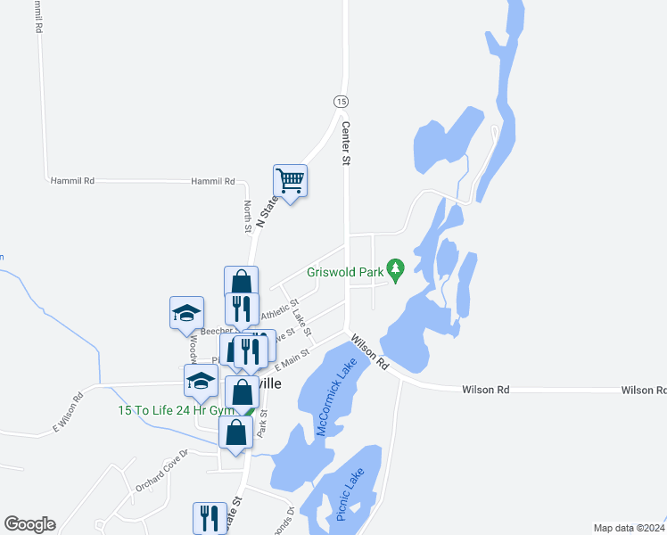 map of restaurants, bars, coffee shops, grocery stores, and more near 212 Center Street in Otisville