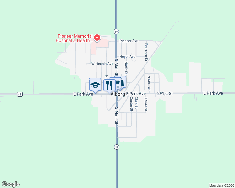 map of restaurants, bars, coffee shops, grocery stores, and more near in Viborg