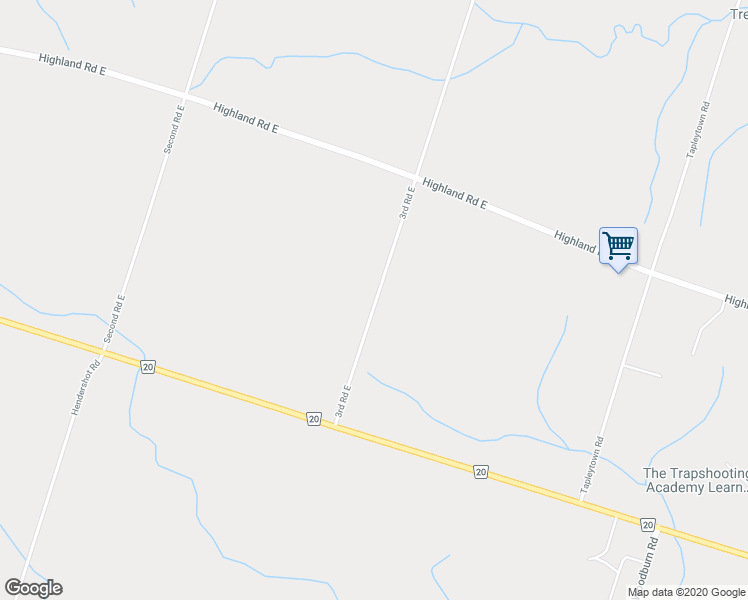 map of restaurants, bars, coffee shops, grocery stores, and more near 53 3rd Road East in Hamilton