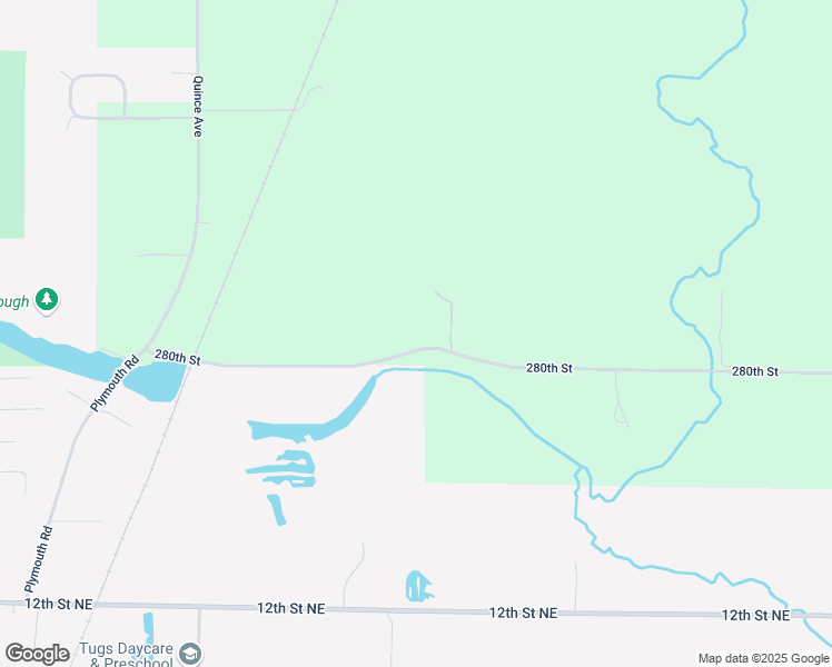 map of restaurants, bars, coffee shops, grocery stores, and more near 17736 280th Street in Mason City
