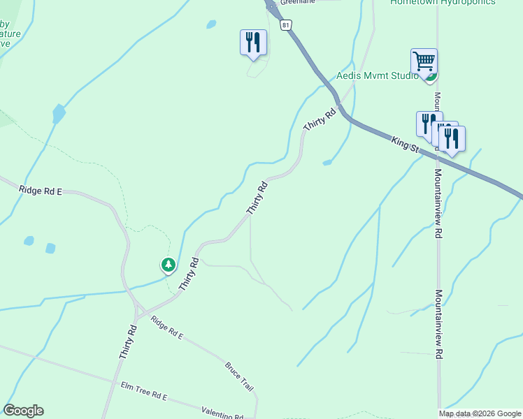 map of restaurants, bars, coffee shops, grocery stores, and more near 4347 Thirty Road in Lincoln