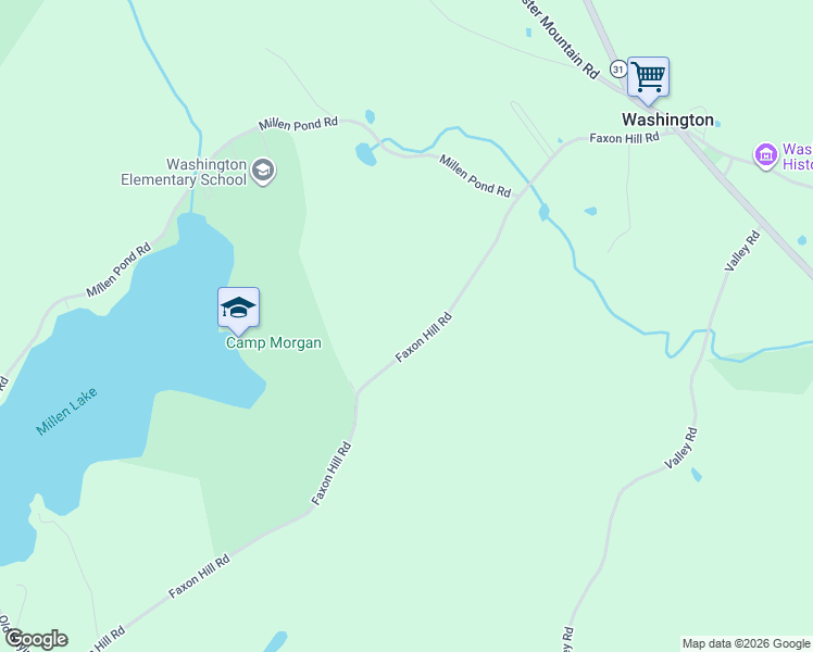 map of restaurants, bars, coffee shops, grocery stores, and more near 394 Faxon Hill Road in Washington