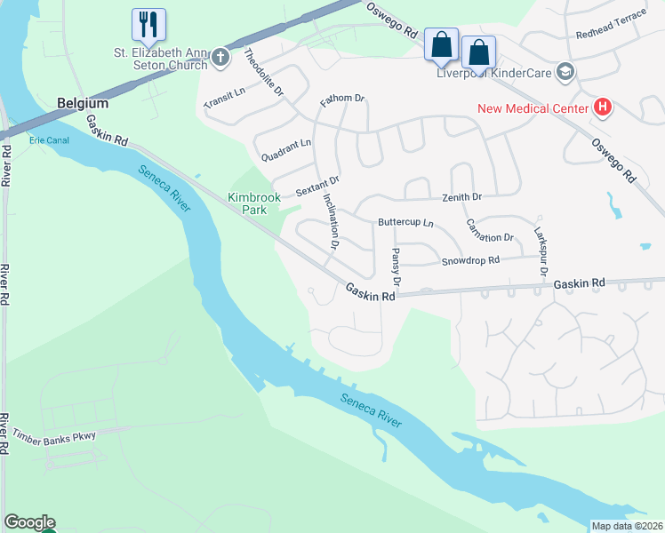 map of restaurants, bars, coffee shops, grocery stores, and more near 8254 Boatwatch Drive in Baldwinsville