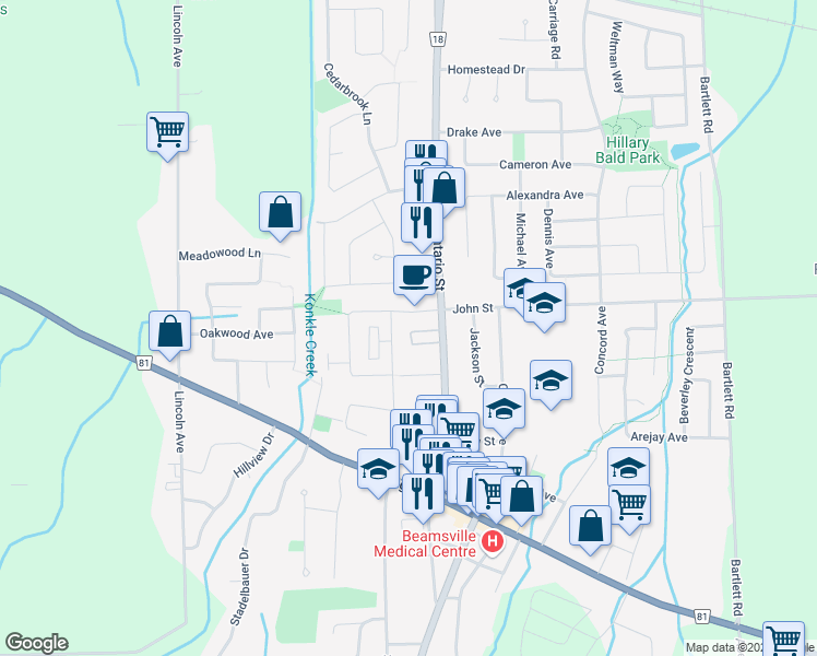 map of restaurants, bars, coffee shops, grocery stores, and more near 5021 Chestnut Court in Lincoln