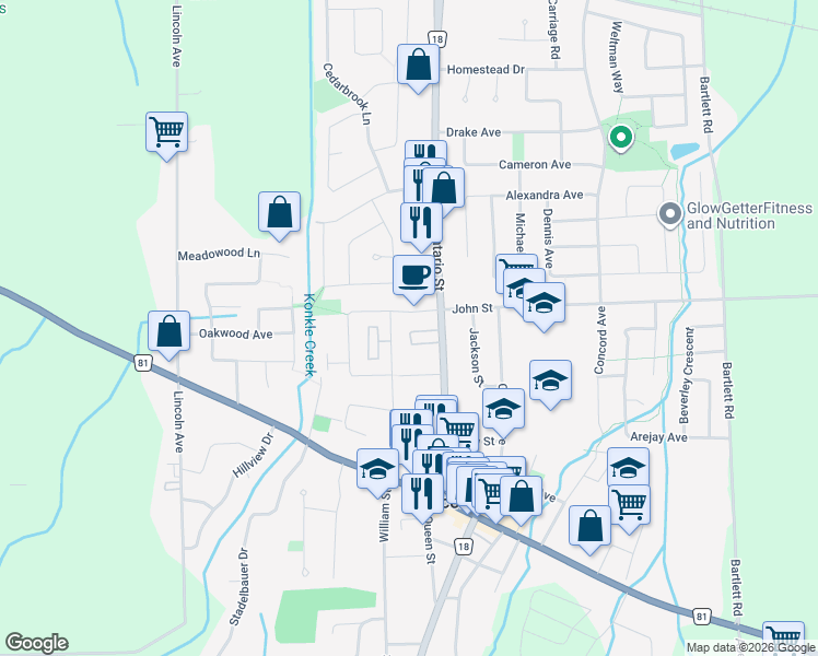 map of restaurants, bars, coffee shops, grocery stores, and more near 5023 Chestnut Court in Lincoln