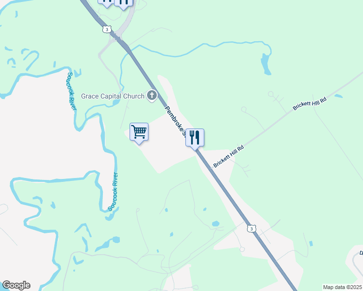 map of restaurants, bars, coffee shops, grocery stores, and more near 522 Pembroke Street in Pembroke